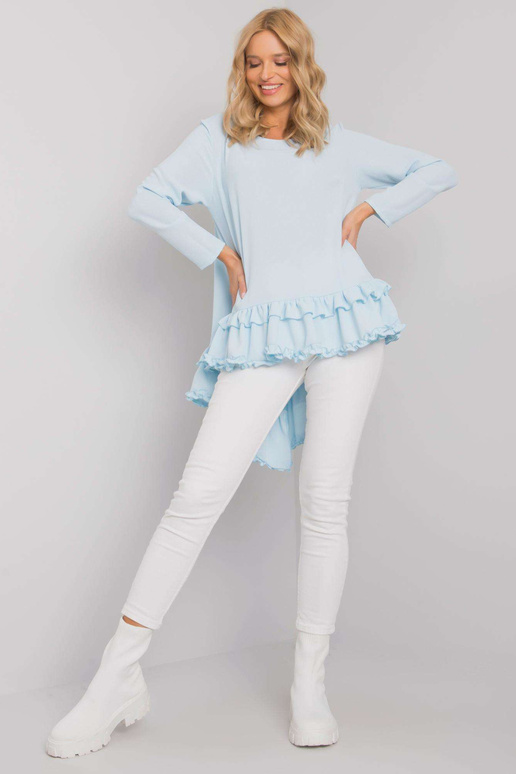 Světle modrá halenka s volánem Tracy...