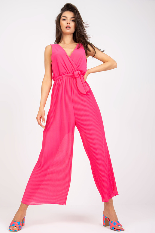 Růžový dlouhý skládaný overal se...