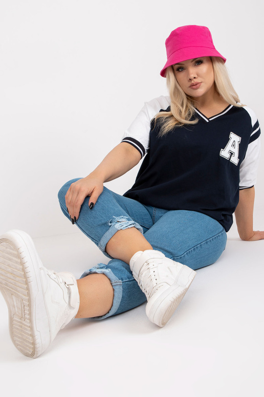 Bílá a námořnická halenka s krátkým...