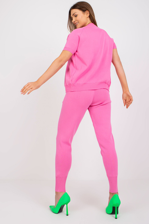 Růžový třídílný ležérní bavlněný set