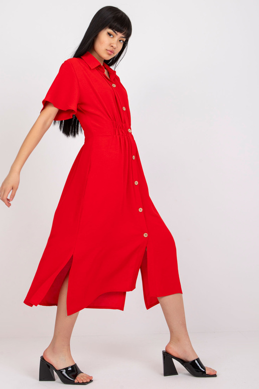 Červené midi šaty RUE PARIS