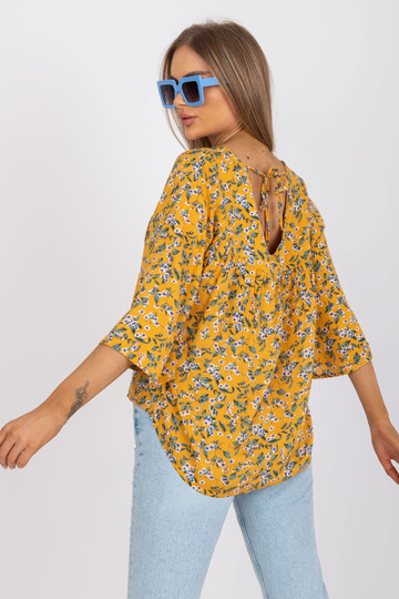 Žlutá halenka s květinovým...