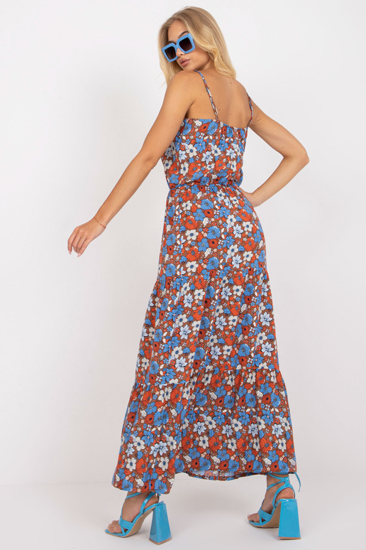 SUBLEVEL hnědé květované maxi šaty na...