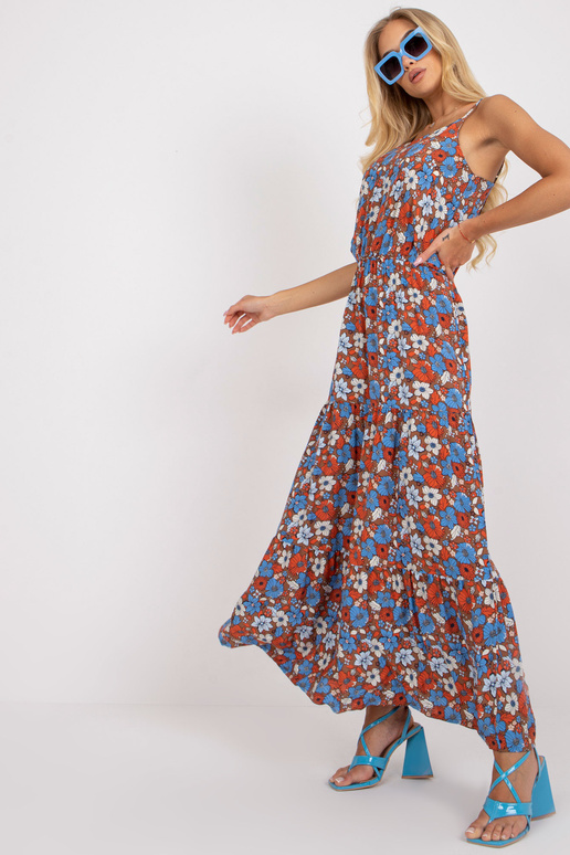 SUBLEVEL hnědé květované maxi šaty na...