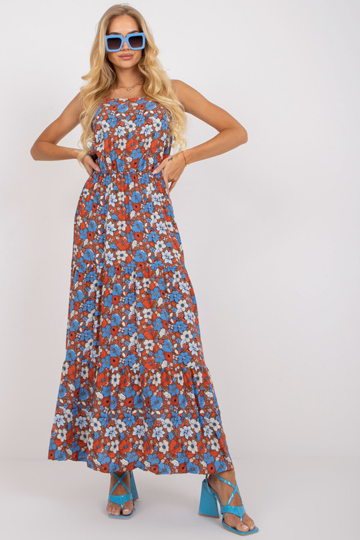 SUBLEVEL hnědé květované maxi šaty na...