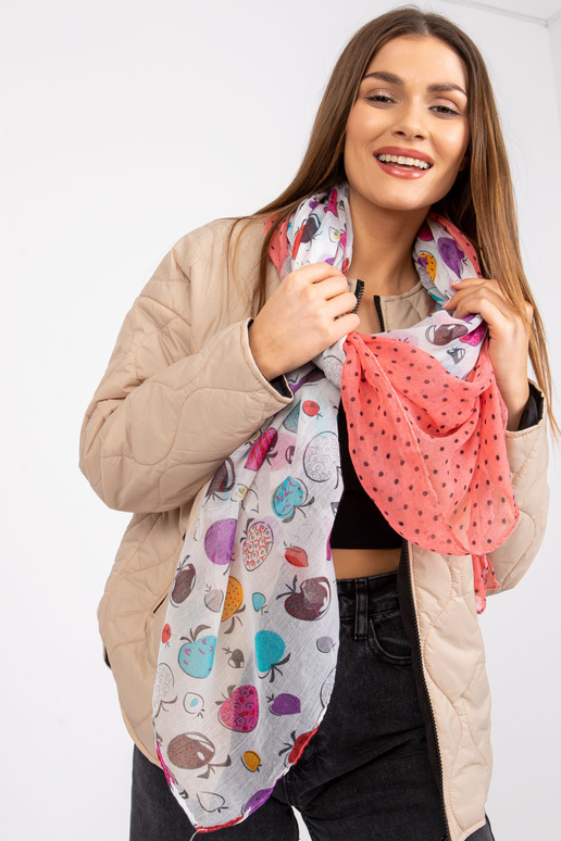 Bílo-korálový zavinovačka s potisky