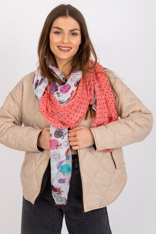 Bílo-korálový zavinovačka s potisky