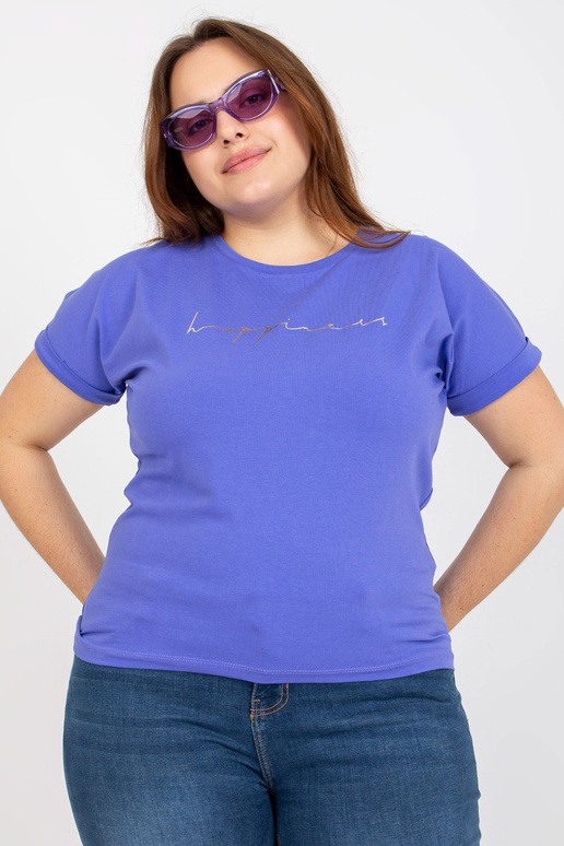 Fialové tričko plus size s nápisem Fialové tričko plus size s nápisem