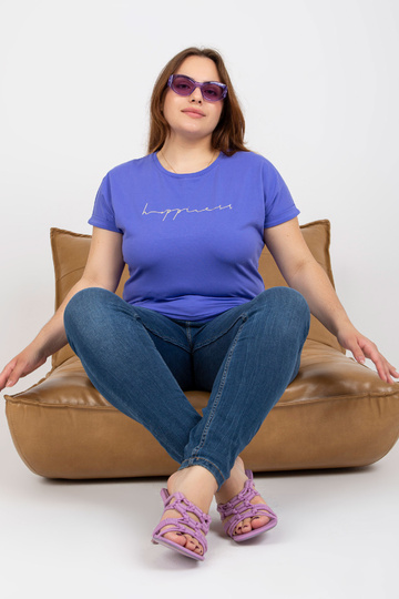 Fialové tričko plus size s... 2