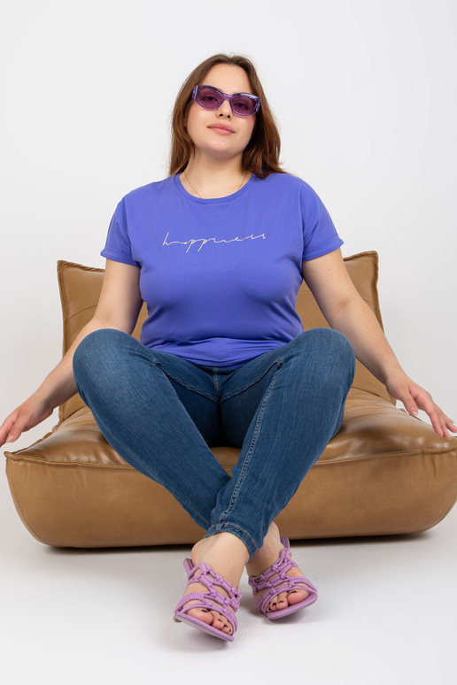 Fialové tričko plus size s nápisem Fialové tričko plus size s nápisem