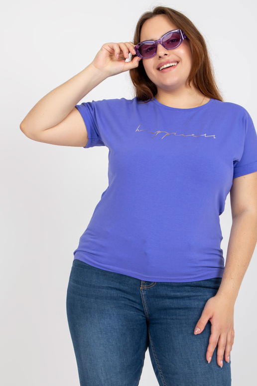 Fialové tričko plus size s nápisem Fialové tričko plus size s nápisem