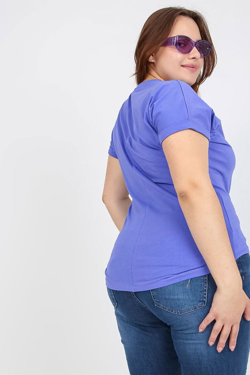 Fialové tričko plus size s nápisem Fialové tričko plus size s nápisem