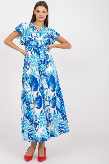 Bílomodré maxi šaty s... 2