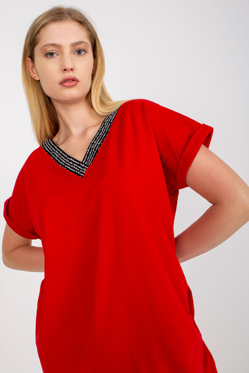 Červená halenka s krátkým... 2