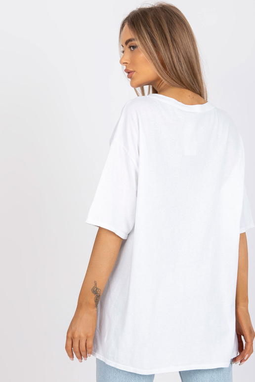 Bílé a zelené oversize tričko s nášivkou