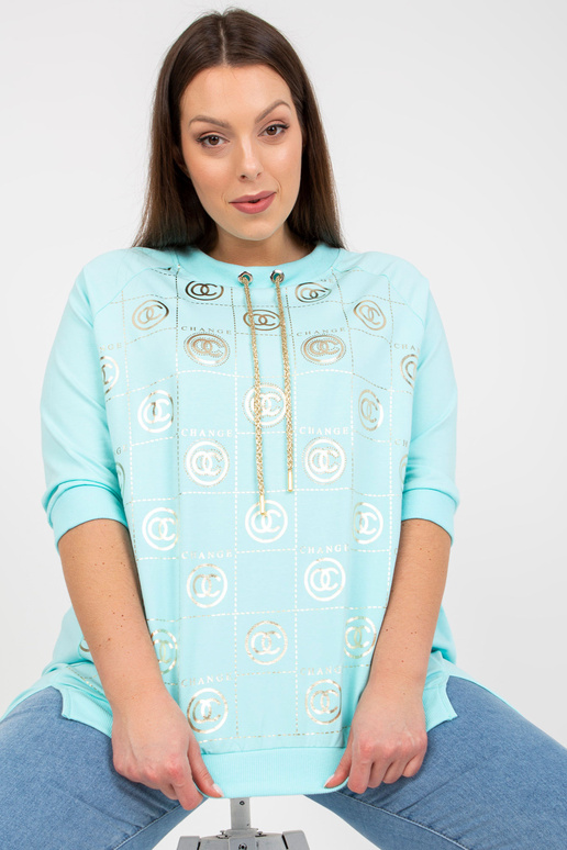 Mátová bavlněná halenka větší...