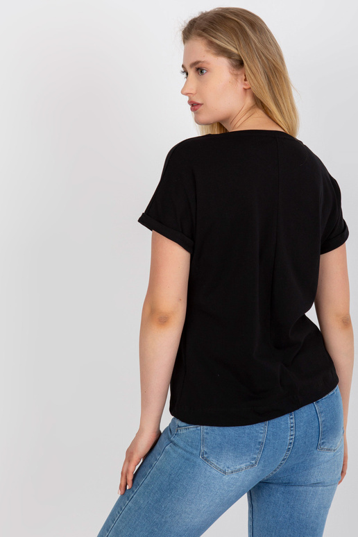 Černé bavlněné tričko plus velikosti...