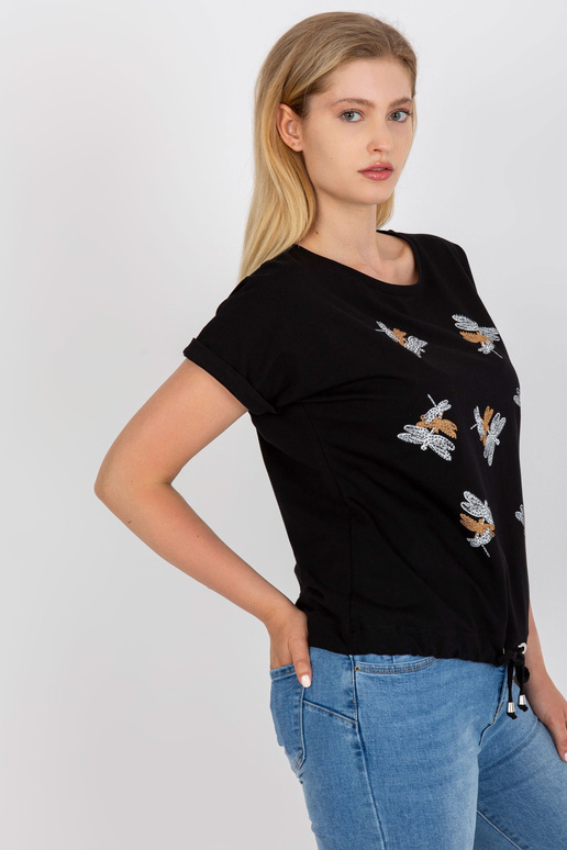 Černé bavlněné tričko plus velikosti...