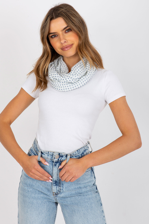 Bílý dámský závěsný komín v puntících