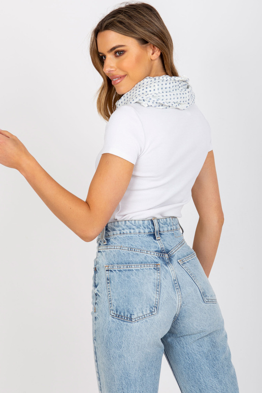 Bílý dámský závěsný komín v puntících