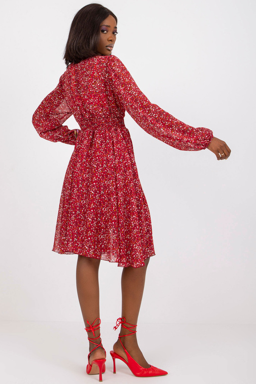 Vínové midi šaty s potisky ZULUNA