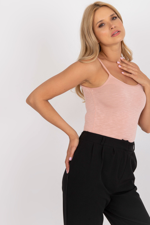Dámský pudrový top s viskózovými ramínky Dámský pudrový top s viskózovými ramínky