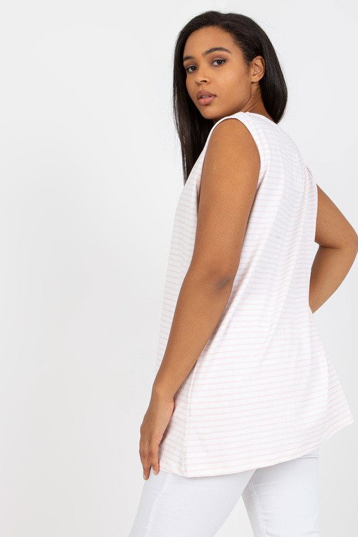 Bílý a růžový bavlněný top s...