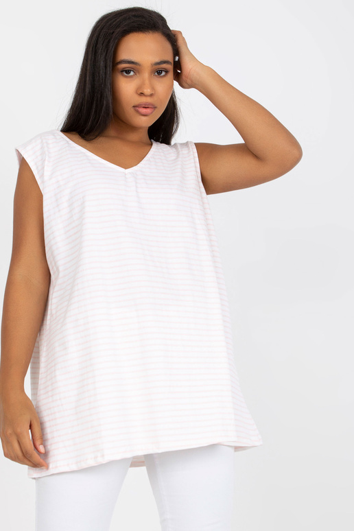 Bílý a růžový bavlněný top s...