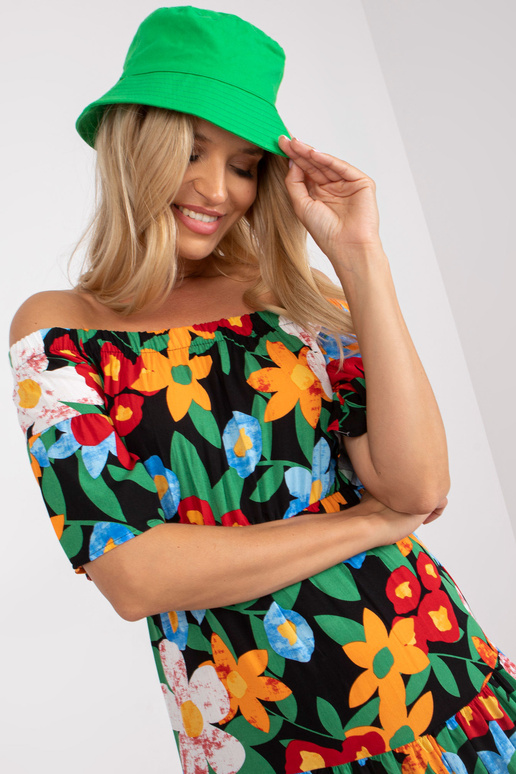 Černé španělské midi šaty s květinami...