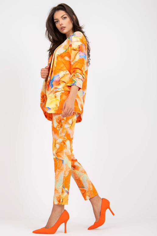 Oranžové dámské sako s potiskem