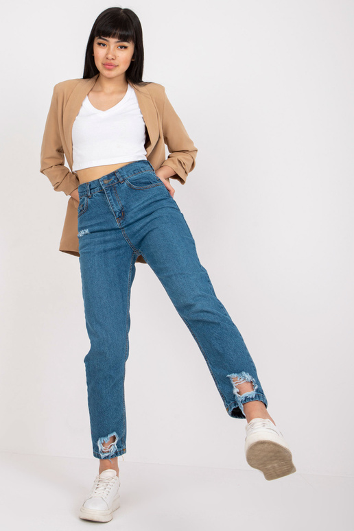 Modré rovné nohavice dámské džínové...