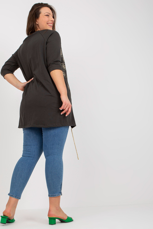 Khaki asymetrická halenka větší...