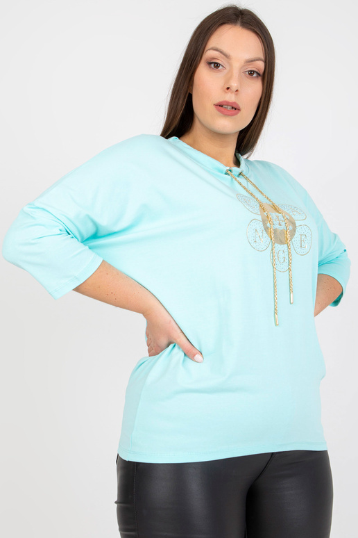 Bavlněná halenka mint plus size s...