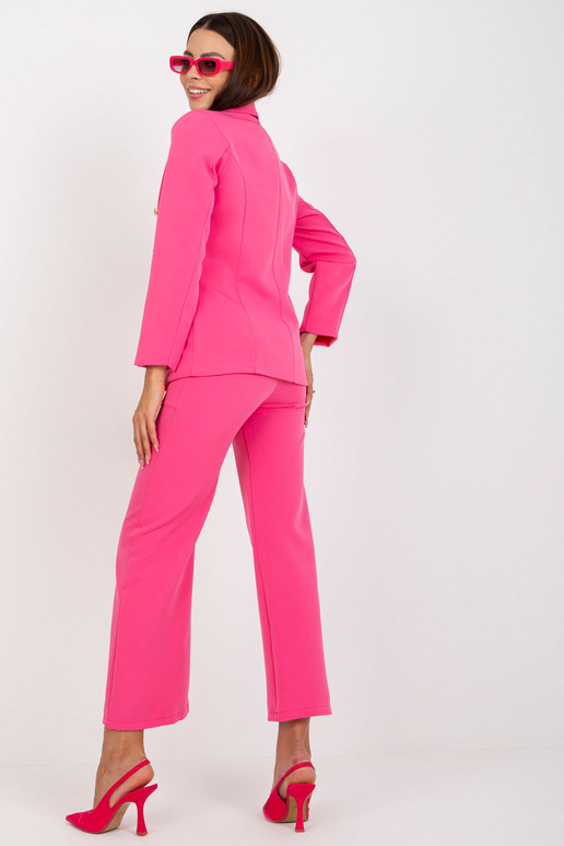 Tmavě růžový dvouřadý sako s dlouhým...