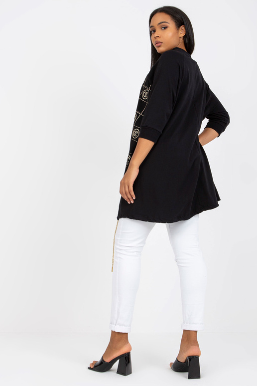 Černá asymetrická bavlněná halenka...