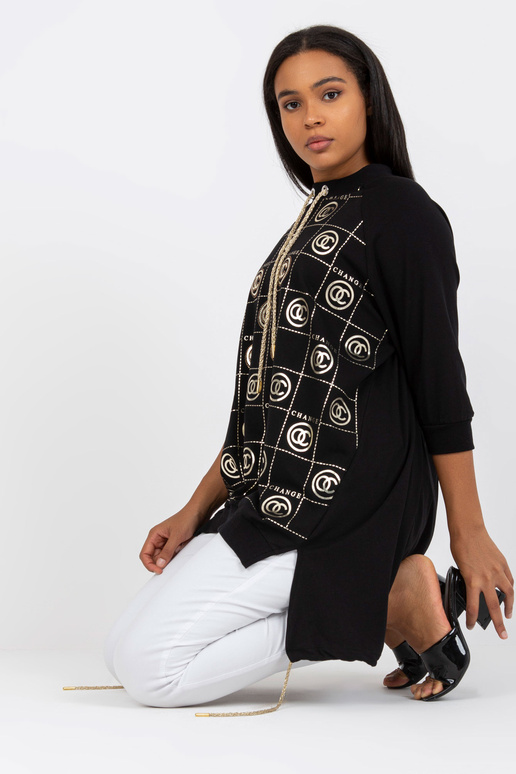 Černá asymetrická bavlněná halenka...