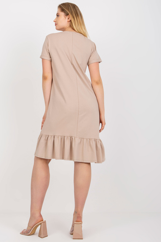 Béžové jednoduché šaty s krátkým...