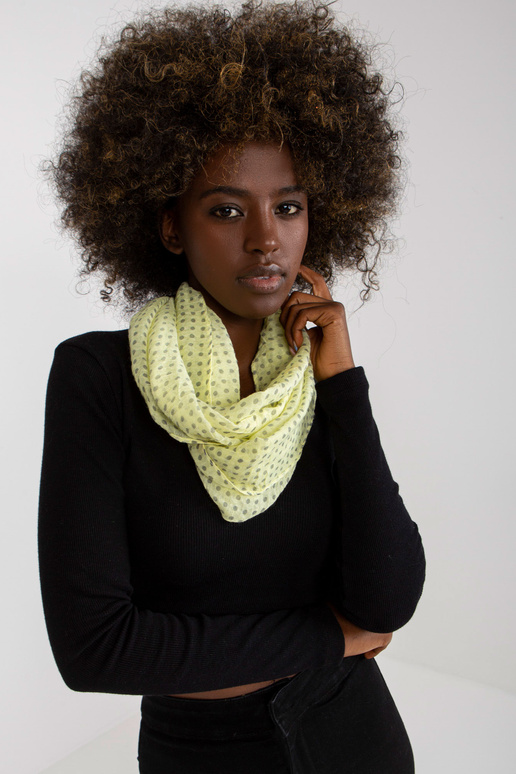 Žlutý lehký závěsný komín s potiskem