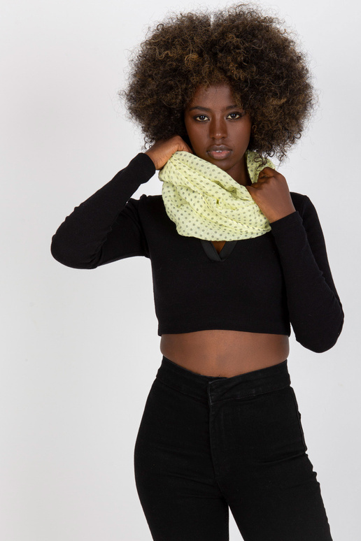 Žlutý lehký závěsný komín s potiskem