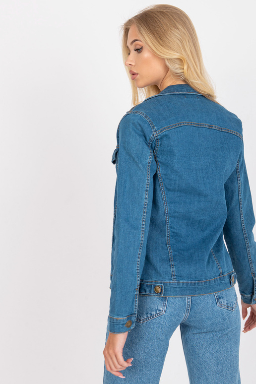 Modrá džínová bunda s dlouhým rukávem... Modrá džínová bunda s dlouhým rukávem...