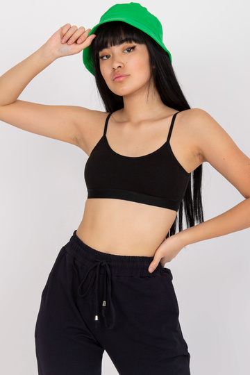Černý sportovní crop top s... 2