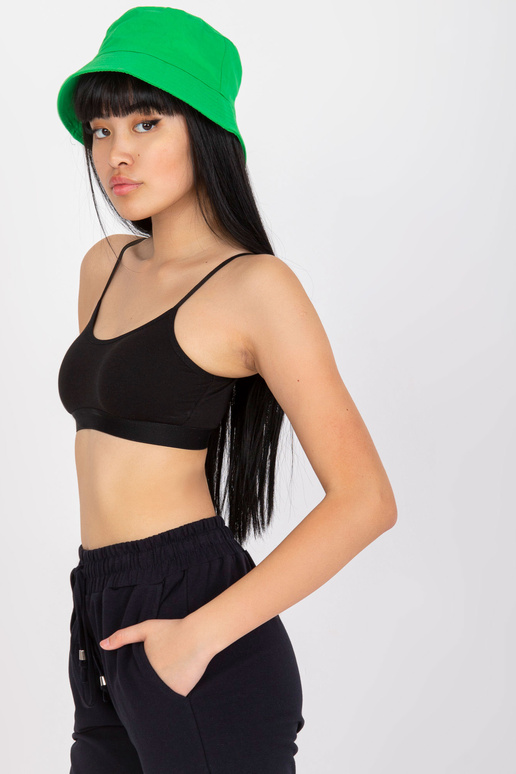 Černý sportovní crop top s...