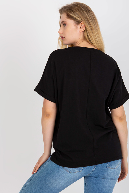 Černé bavlněné tričko větší velikosti...