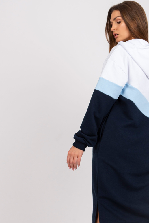 Bílé a tmavě modré mikinové šaty s...