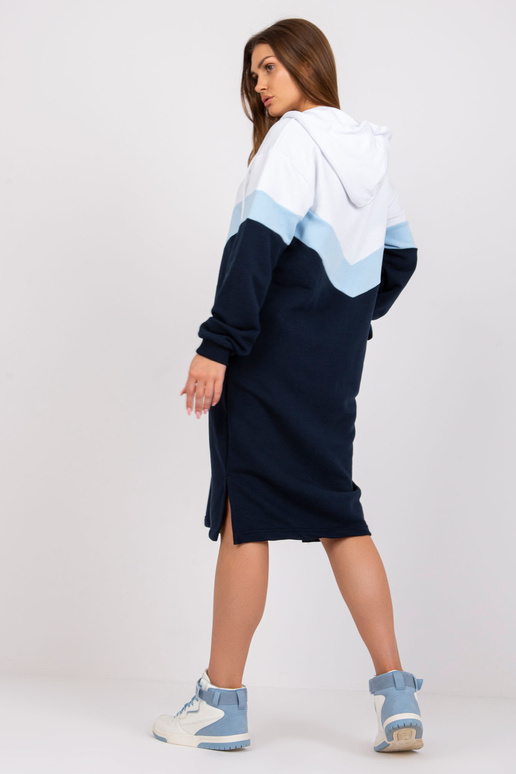Bílé a tmavě modré mikinové šaty s...