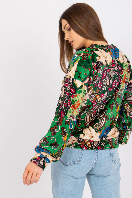 Dámská zelená halenka s potisky Ruby