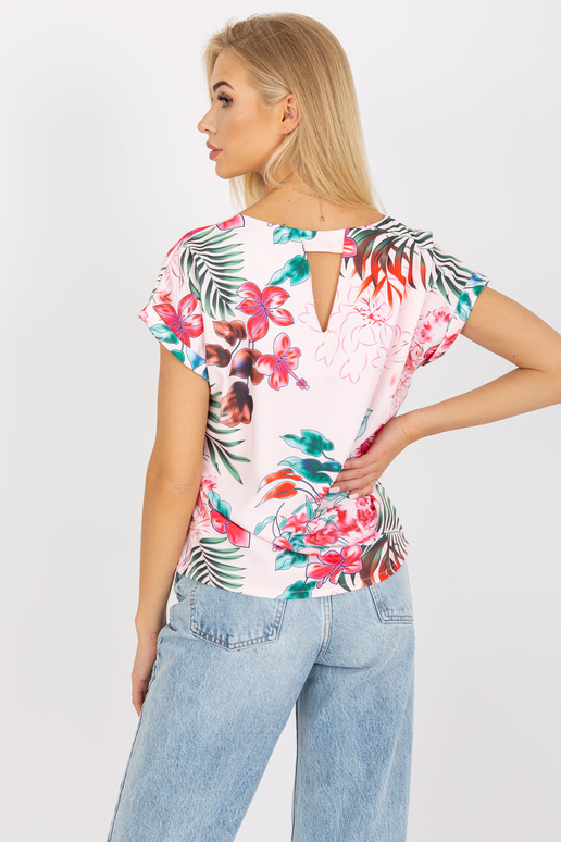 Světle růžová halenka s letním vzorem...