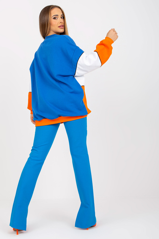 Modro-oranžová mikina basic oversize...