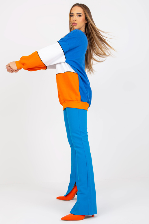 Modro-oranžová mikina basic oversize...