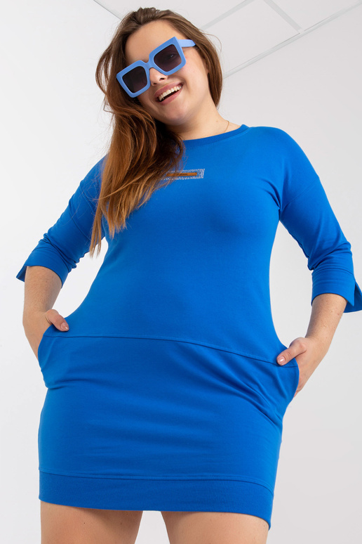 Tmavě modré bavlněné šaty větší...